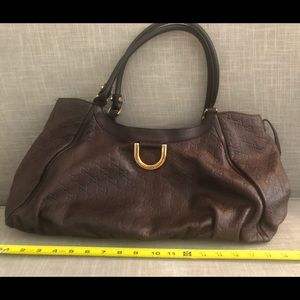 Brown Leather Guccissuma Tote